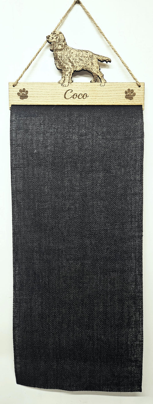 Rosette Holder - Working Cocker Spaniel - Personalised 6mm Oak Veneer Dog Show Award Hanger