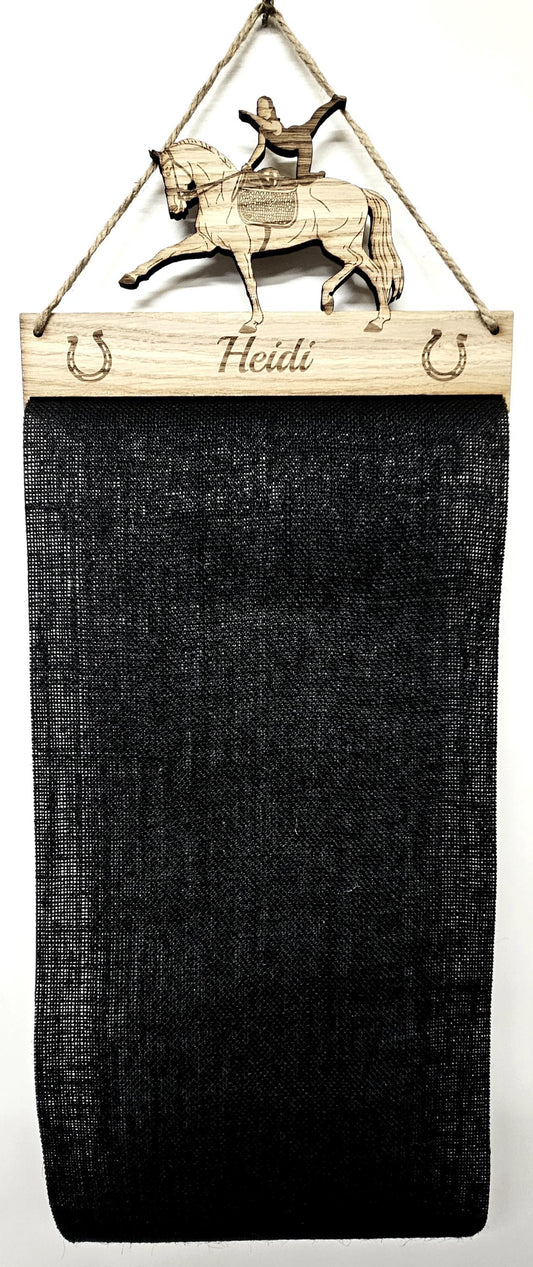 Rosette Holder Equestrian - Personalised 6mm Oak Veneer Horse Pony Hanging Gift